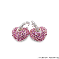 #TheSALE | Pink Ruby Dangling Gemstones Diamond Earrings 14kt