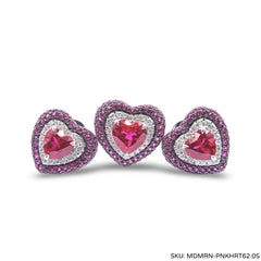 #TheSALE | Red Ruby Heart Gemstone Diamond Jewelry Set 14kt