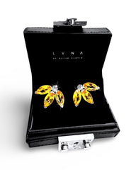 #LVNA2024 | Marquise Citrine Gemstones Stud Diamond Earrings 18kt