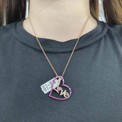#TheSALE | Pink Ruby Heart Diamond Necklace 18kt