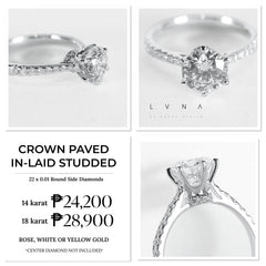 Crown Paved In-laid Studded Ring Mount