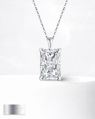 3.42ct G VS2 Radiant Cut Solitaire Diamond Necklace 14kt IGI Certified