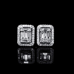 #LVNA2024 | Large Classic Emerald Baguette Stud Diamond Earrings 14kt