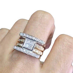 #TheSALE | Multi Tone Round Unisex Diamond Ring 18kt