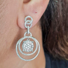 #TheSALE | Round Shape Double Halo Diamonds Earrings 14kt