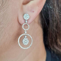 #TheSALE | Golden Round Dangling Diamonds Earrings 18kt