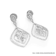 #TheSALE | Cluster Shape Dangling Diamonds Earrings 18kt