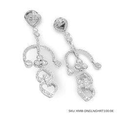 #TheSALE | Heart Deco Dangling Diamonds Earrings Jewelry Set 14kt