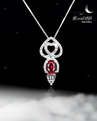 #LVNA2024 | A Girl’s Heart Red Ruby Diamond Necklace in 18” 18kt White Gold Chain