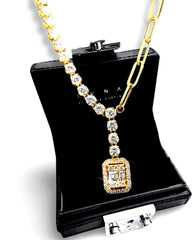 #LVNA2024 | 0.20ct Each Bi-link Half Eternity Solitaire Drop Diamond Necklace 18kt