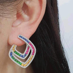 #TheSALE | Colored Gemstones Diamond Earrings