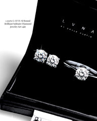 #LVNA2024 | 1.50cts G-H VS-SI Round Brilliant Solitaire Diamond Jewelry Set 14kt