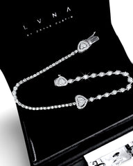 #LVNA2024 | LVNA Signatures Trio Heart Paved Tennis Diamond Bracelet 14kt