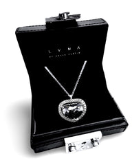 #LVNA2024 | 2.32cts Heart Cabochon Solitaire Black Colored Diamond Necklace 18kt