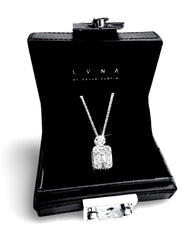 #LVNA2024 | Round Emerald Invisible Setting Diamond Necklace 18kt