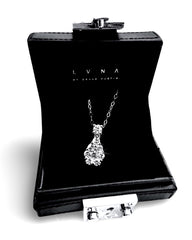 LVNA 선물 | 페어 댕글링 다이아몬드 목걸이 16-18" 18kt 체인