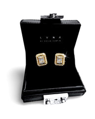#LVNA2024 | Golden Classic Emerald Stud Diamond Earrings 14kt