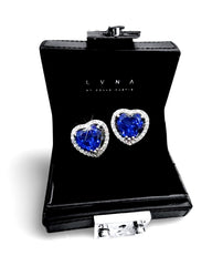 #LVNA2024 | Heart Blue Sapphire Stud Diamond Earrings 14kt