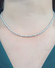 #LVNA2024 | 5.5cts GH VVS-VS Mixed Shape Solitaire Eternity Diamond Necklace 14kt