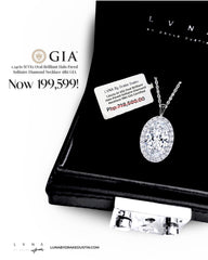 #LVNA2024 | 1.34cts M VS2 Oval Brilliant Halo Paved Solitaire Diamond Necklace 18kt GIA Certified