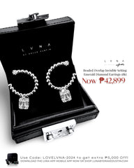 #LVNA2024 | Beaded Overlap Dangling Invisible Setting Emerald Diamond Earrings 18kt