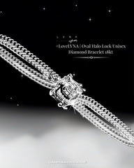 #LVNA2024 | Oval Halo Lock Unisex Diamond Bracelet 14kt