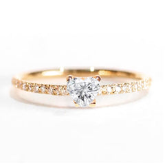 VANA | Solitaire Paved Diamond Engagement Ring