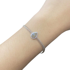 LVNA Signatures™️ 1.50ct Face Pear Rare Gray Unisex Diamond Bracelet 18kt