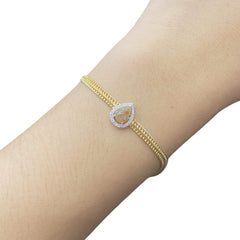 LVNA Signatures™️ Golden 1.00ct Face Pear Rare Brown Unisex Diamond Bracelet 18kt