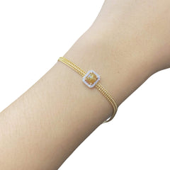 LVNA Signatures™️ Golden 1.00ct Face Rare Brown Chain Bracelet 18kt
