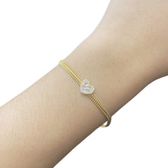 LVNA Signatures™️ Golden Heart Baguette Chain Diamond Bracelet 18kt