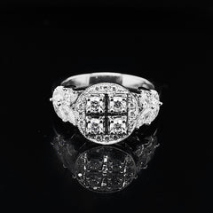 #LVNA2024 | Round Halo Marquise Paved Diamond Ring 18kt
