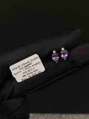 #LVNA2024 | Pear Amethyst Gemstones Stud Diamond Earrings 18kt
