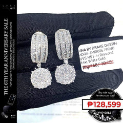 CLEARANCE BEST | Round Statement Baguette Dangling Diamond Earrings 14kt