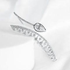 #LVNA2024 | 1.39ct Pear Brilliant Center Solitaire with 2.8cttw Natural Diamond Droplets Bangle Diamond Bracelet 14kt IGI Certified