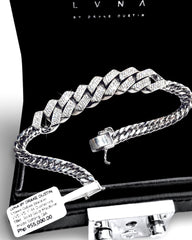 #LVNA2024 | Mens Unisex Cuban m Paved Link Chain Diamond Bracelet 18kt