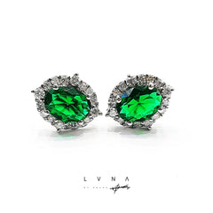 Oval Deco Colombian Emerald Earrings 18kt | Editor’s Pick