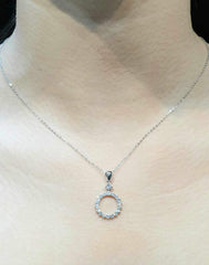 PREORDER | Classic Round Paved  Diamond Necklace 18kt