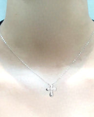#LoveLVNA | Religious Cross Dainty Diamond Necklace in 16" or 18” 18kt