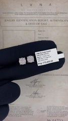 Classic Large Round Cathedral Stud Diamond Earrings 14kt
