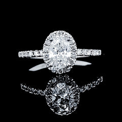 1.50ct+ Oval Cut Diamond Engagement Ring 18kt | GIA Certified