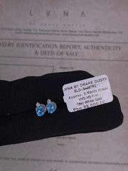 #LVNA2024 |  Oval Blue Topaz Gemstones Stud Diamond Earrings 18kt | #TheSALE