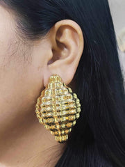 Heavy Granada Fine Gold Earrings 18kt