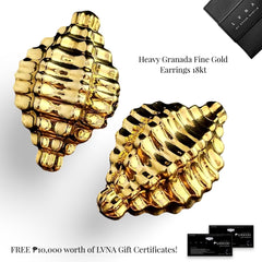 Heavy Granada Fine Gold Earrings 18kt
