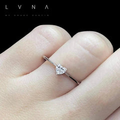 MTO | 0.12ct Heart Brilliant Solitaire Diamond Engagement Ring 14kt