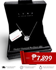 #LVNA2024 |  Dainty Floater Solitaire Diamond Necklace 16" or 18” 18kt White Gold Chain