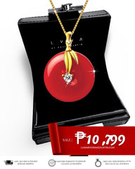 #LVNA2024 | Red Agate Gemstones Diamond Necklace 18kt Yellow Gold 18”