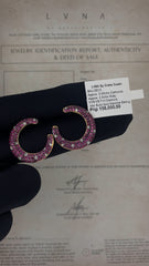 CLEARANCE BEST | Ruby Gemstones Paved Overlap Diamond Earrings 14kt