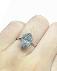 4.02ct K VVS2 Oval Brilliant Natural Diamond Engagement Ring HRD Certified