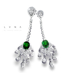 The Dannielle Green Colombian Emerald Drop Dangling Diamond Earrings 18kt | Editor’s Pick